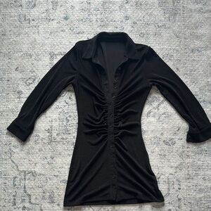 Chic Black Button-Up Dress